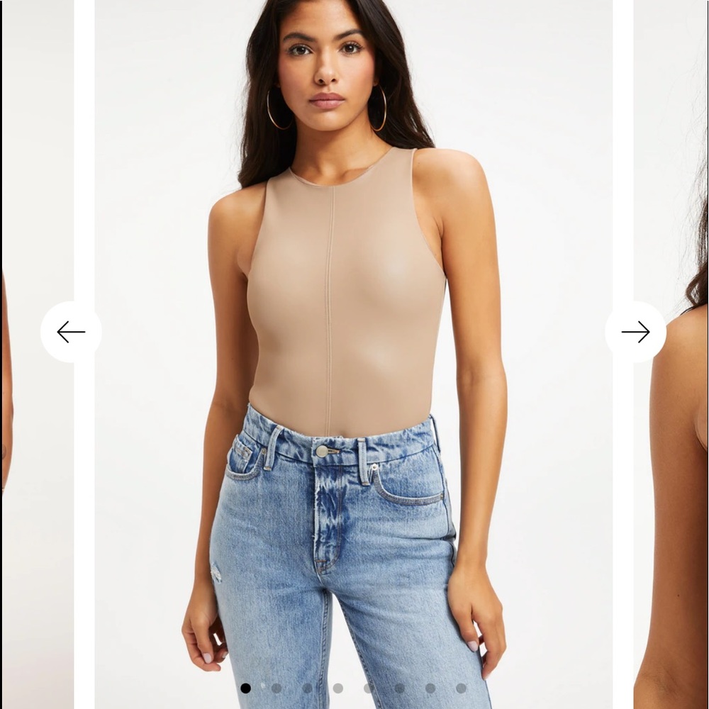 Good American faux leather body suit. New with tags, has not been worn.